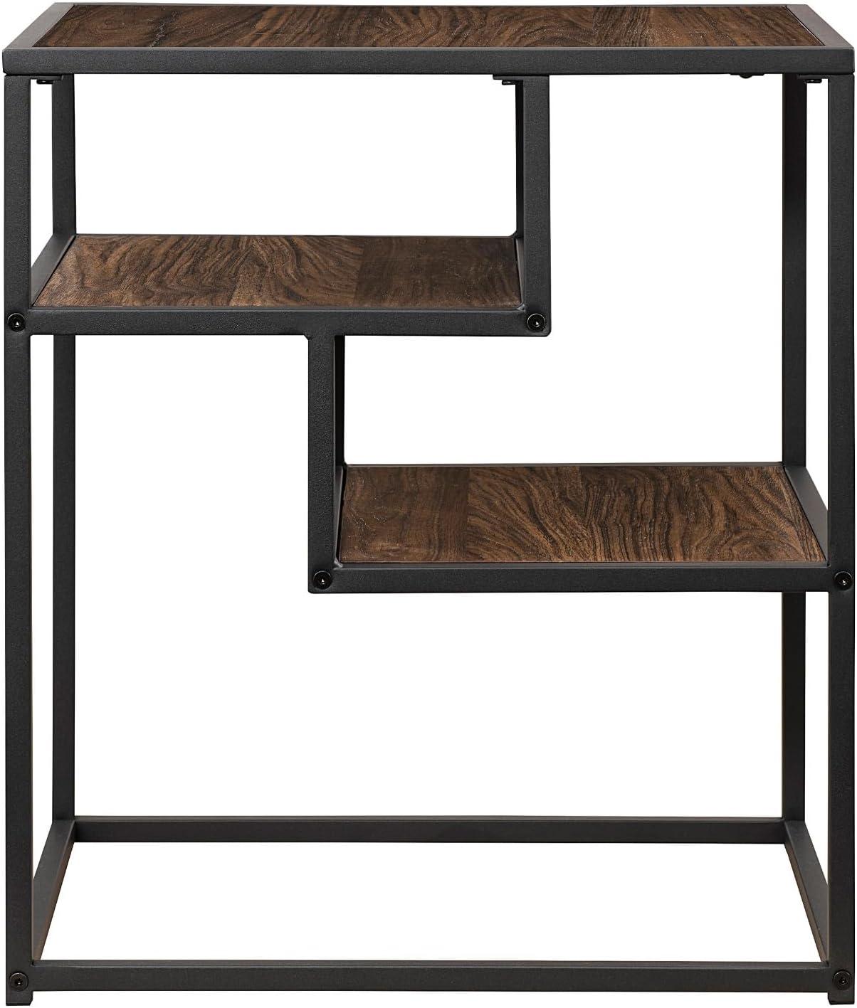 imageWalker Edison Finley Contemporary Floating Shelf Side Table 16 Inch BlackDark Walnut