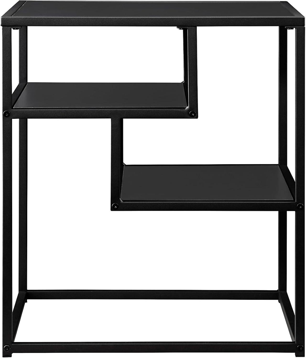 imageWalker Edison Finley Contemporary Floating Shelf Side Table 16 Inch BlackSolid Black