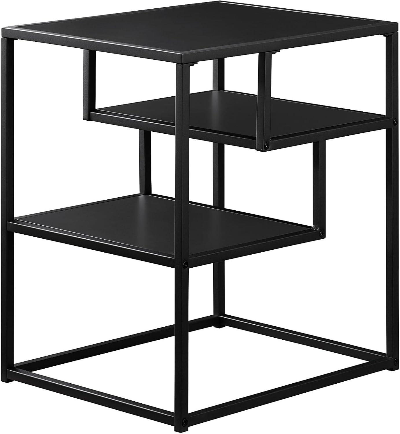 imageWalker Edison Finley Contemporary Floating Shelf Side Table 16 Inch BlackSolid Black