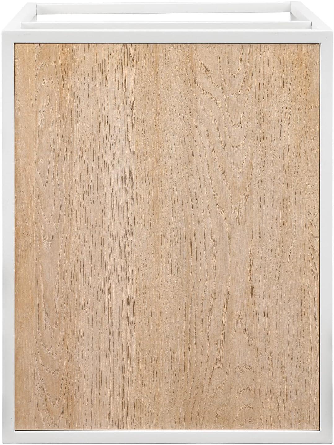 imageWalker Edison Finley Contemporary Floating Shelf Side Table 16 Inch Coastal OakWhite