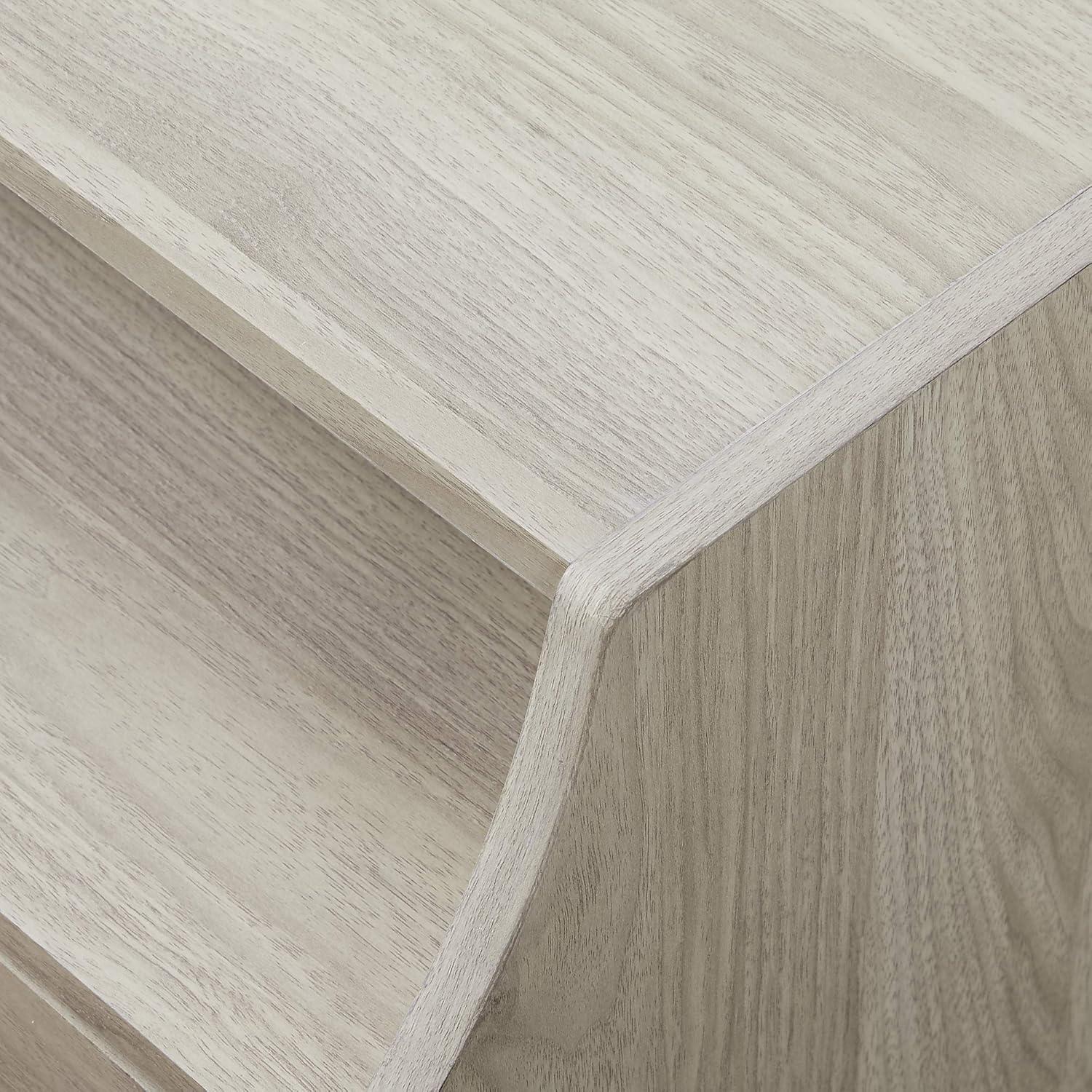 imageWalker Edison Florence 22 Inch 2 Drawer Open Top Side Table with USB Port BirchBirch