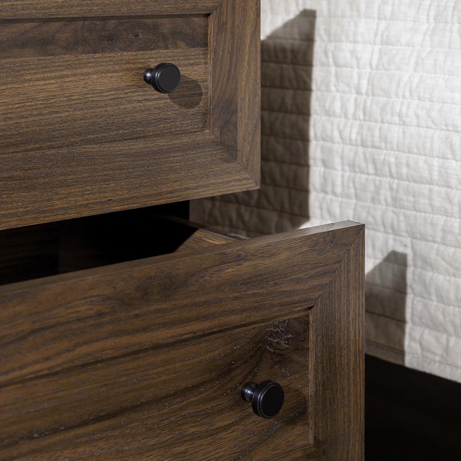 imageWalker Edison Florence 22 Inch 2 Drawer Open Top Side Table with USB Port BirchDark Walnut