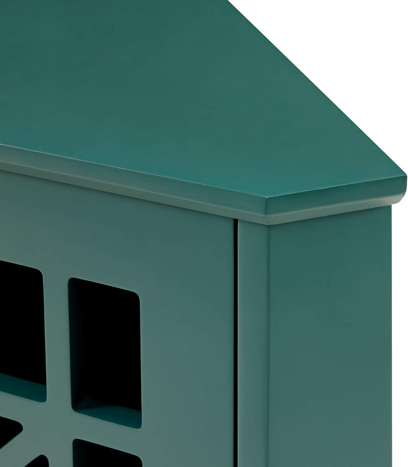 imageWalker Edison Fretwork Corner Accent Cabinet Dark TealDark Teal