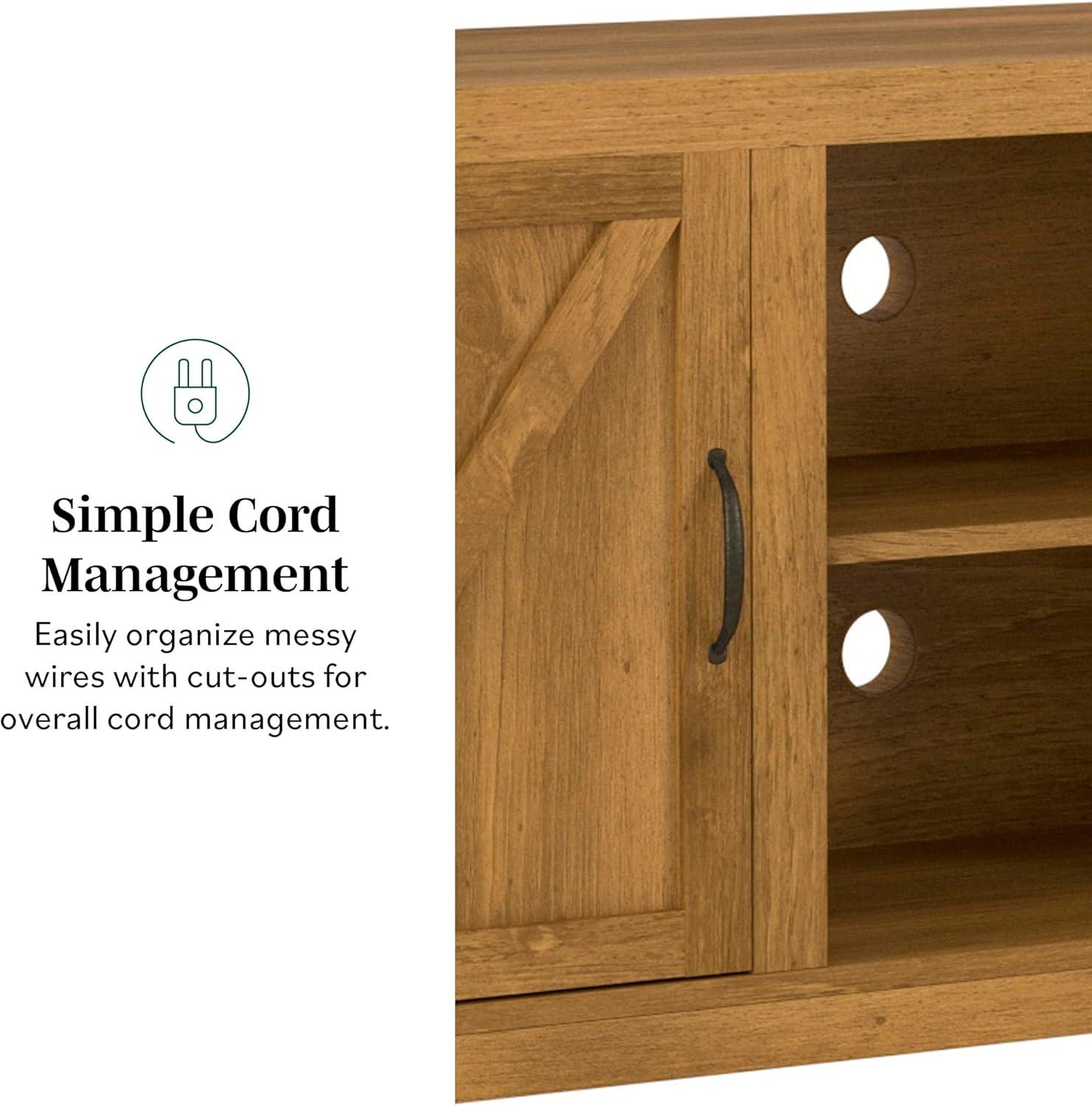 imageWalker Edison Georgetown Modern Farmhouse Double Barn Door TV Stand for TVs up to 65 Inches 58 Inch Barnwood