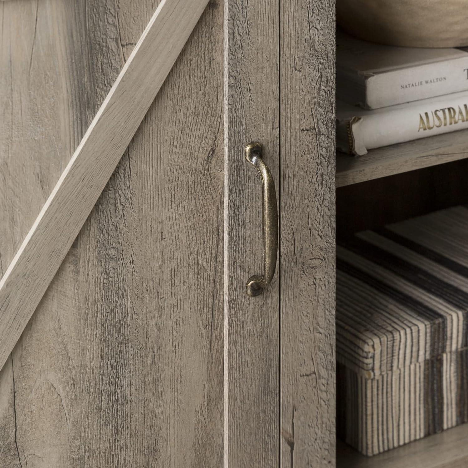 imageWalker Edison Georgetown Modern Farmhouse Double Barn Door TV Stand for TVs up to 65 Inches 58 Inch GreyGrey Wash