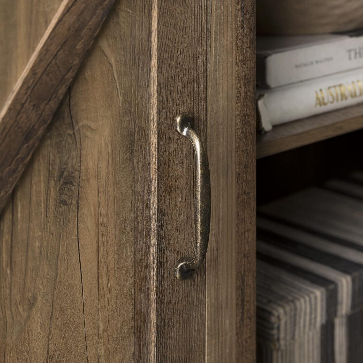 imageWalker Edison Georgetown Modern Farmhouse Double Barn Door TV Stand for TVs up to 65 Inches 58 Inch Rustic Oak