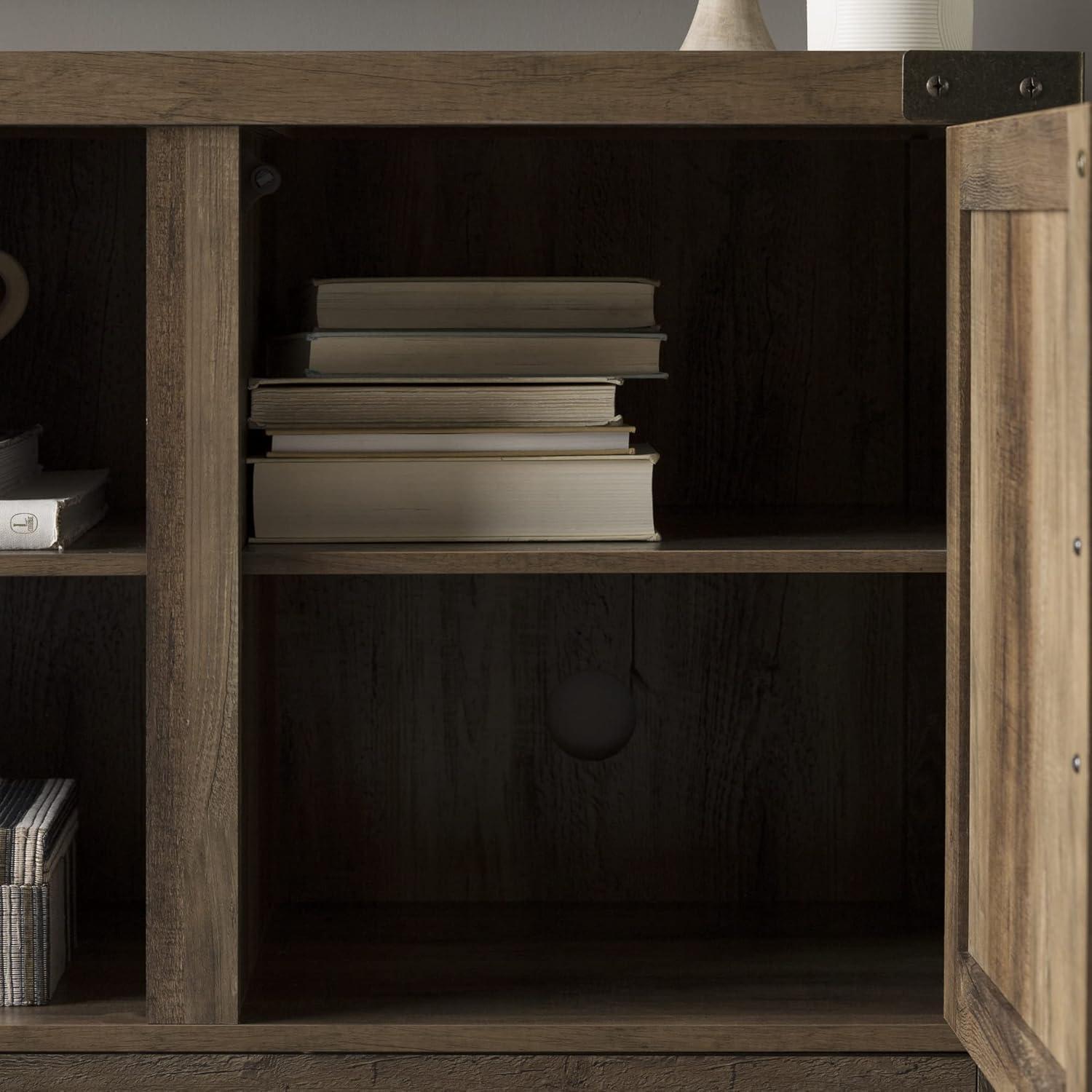 imageWalker Edison Georgetown Modern Farmhouse Double Barn Door TV Stand for TVs up to 65 Inches 58 Inch Rustic Oak