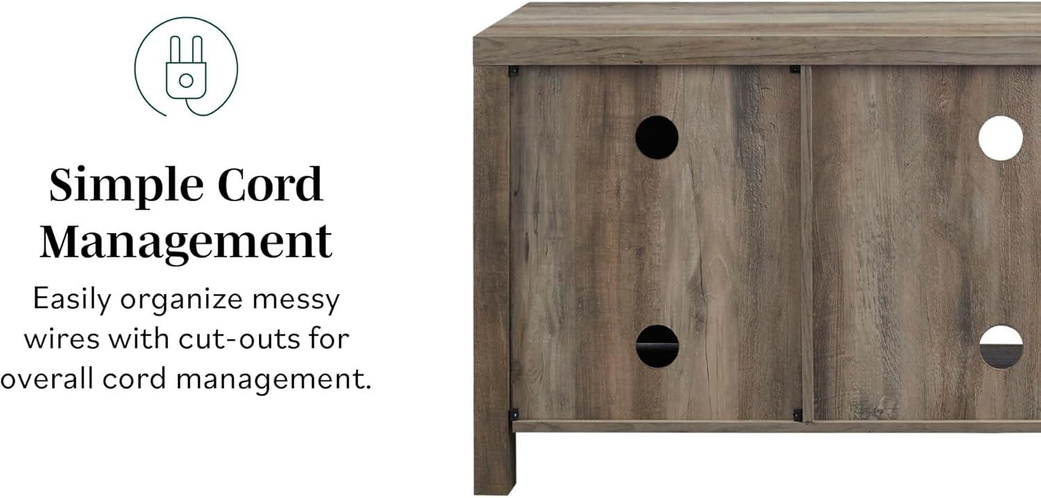 imageWalker Edison Georgetown Modern Farmhouse Double Barn Door TV Stand for TVs up to 65 Inches 58 Inch Stone Grey