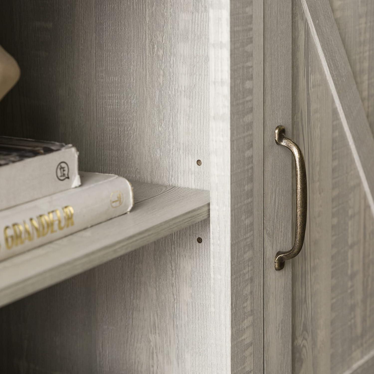 imageWalker Edison Georgetown Modern Farmhouse Double Barn Door TV Stand for TVs up to 65 Inches 58 Inch Stone Grey