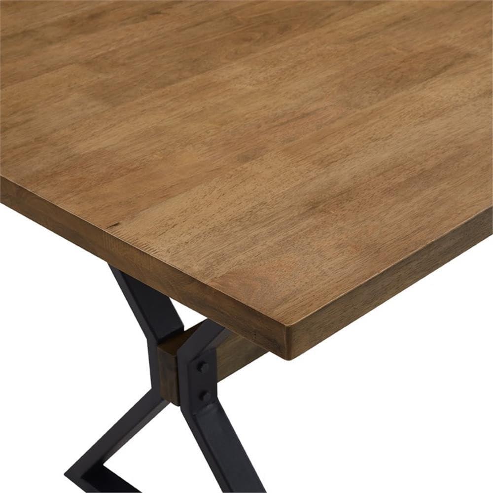 imageWalker Edison Harrold Modern Farmhouse Solid Wood X Leg Dining Table 72 Inch Rustic Oak