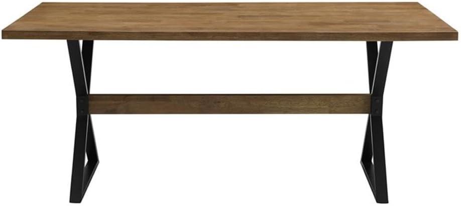 imageWalker Edison Harrold Modern Farmhouse Solid Wood X Leg Dining Table 72 Inch Rustic Oak