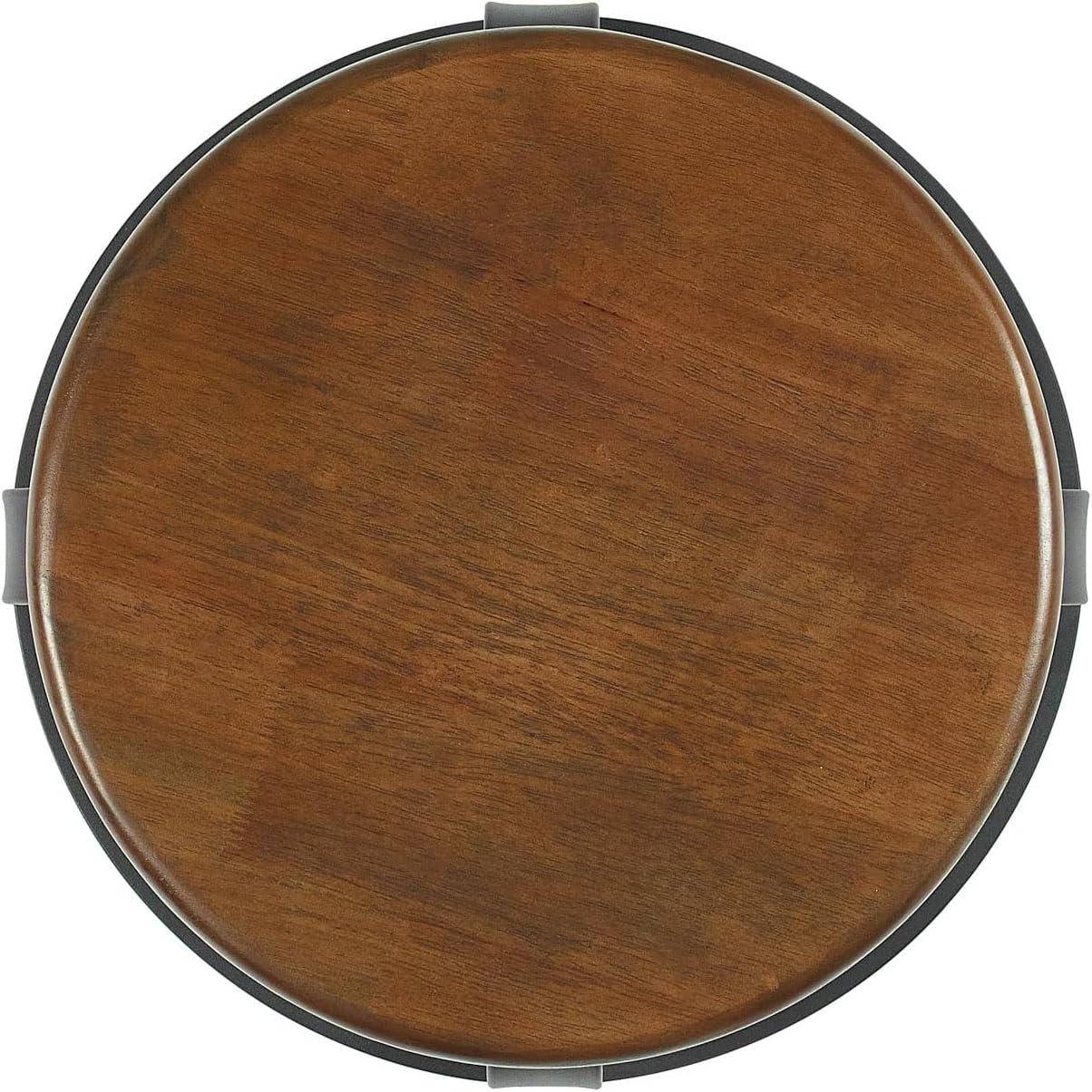 imageWalker Edison Hayes Modern Curved Metal and Solid Wood Barstool 26 Inch BlackDark Coffee Black