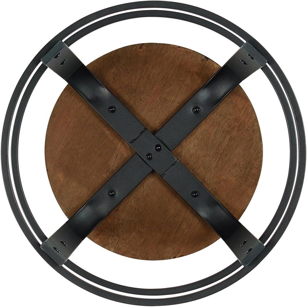 imageWalker Edison Hayes Modern Curved Metal and Solid Wood Barstool 26 Inch BlackDark Coffee Black