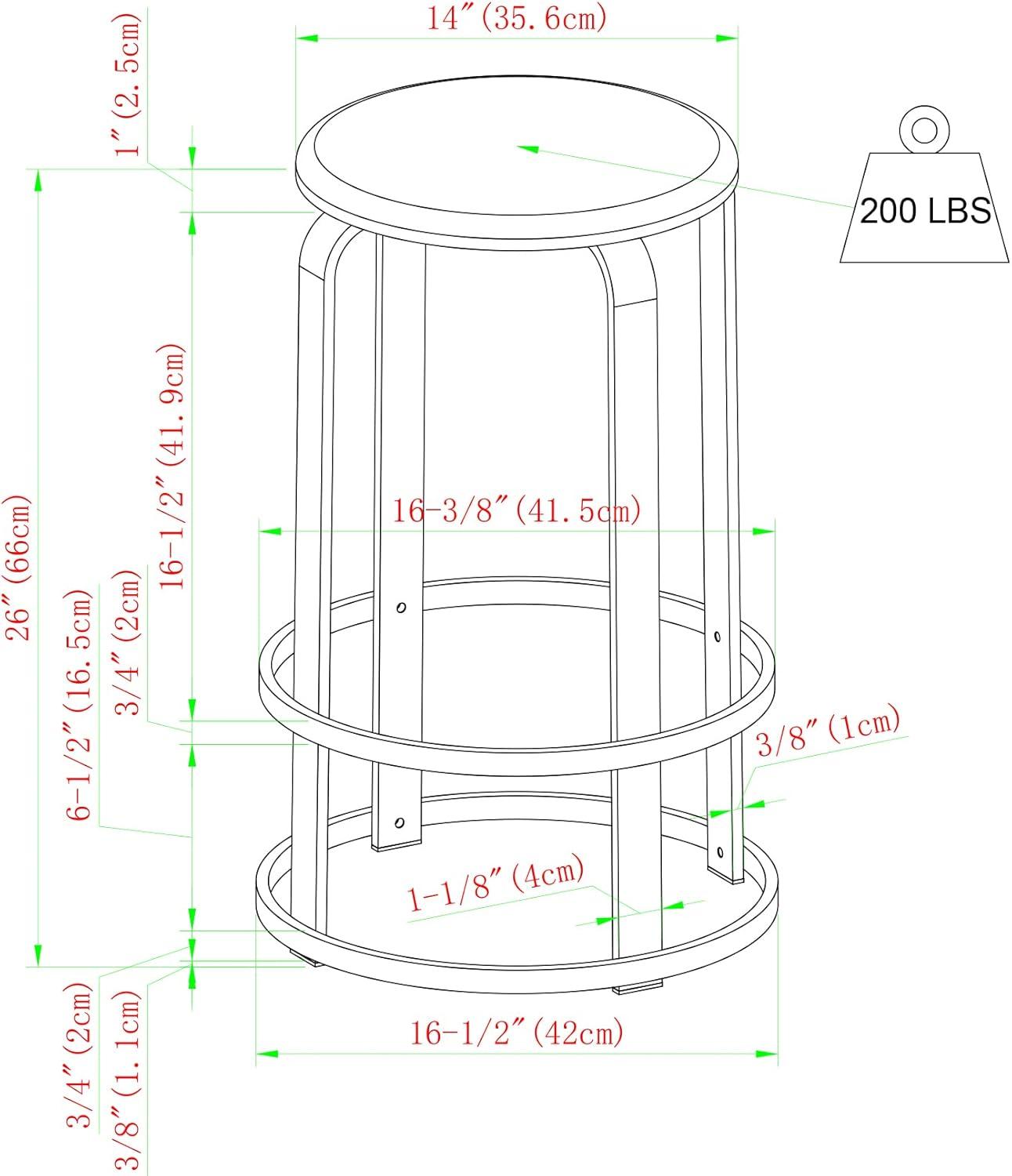 imageWalker Edison Hayes Modern Curved Metal and Solid Wood Barstool 26 Inch BlackDark Coffee Black