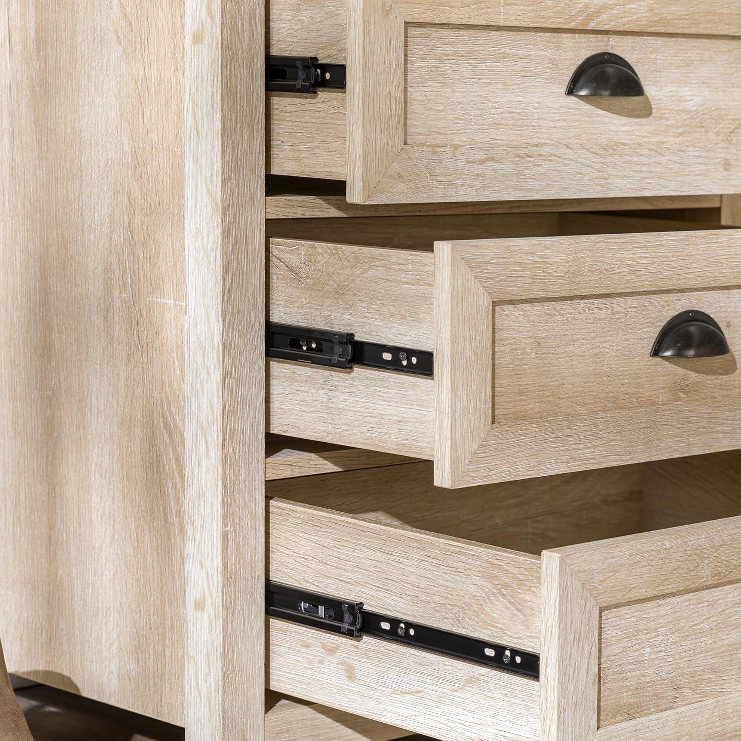 imageWalker Edison Hazel Modern Farmhouse 3 Drawer Framed Nightstand with HalfMoon Handles 25 Inch White OakWhite Oak