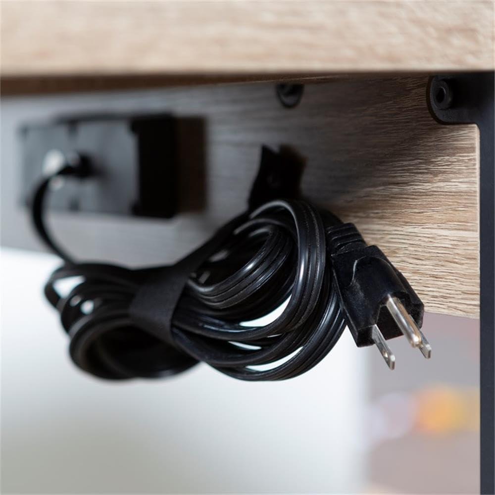 imageWalker Edison Industrial Wood Computer Writing Desk 4 Storage Shelves and Gaming Gamer Command Center Workstation Desk Home Office 60 Inch Dark WalnutDriftwood
