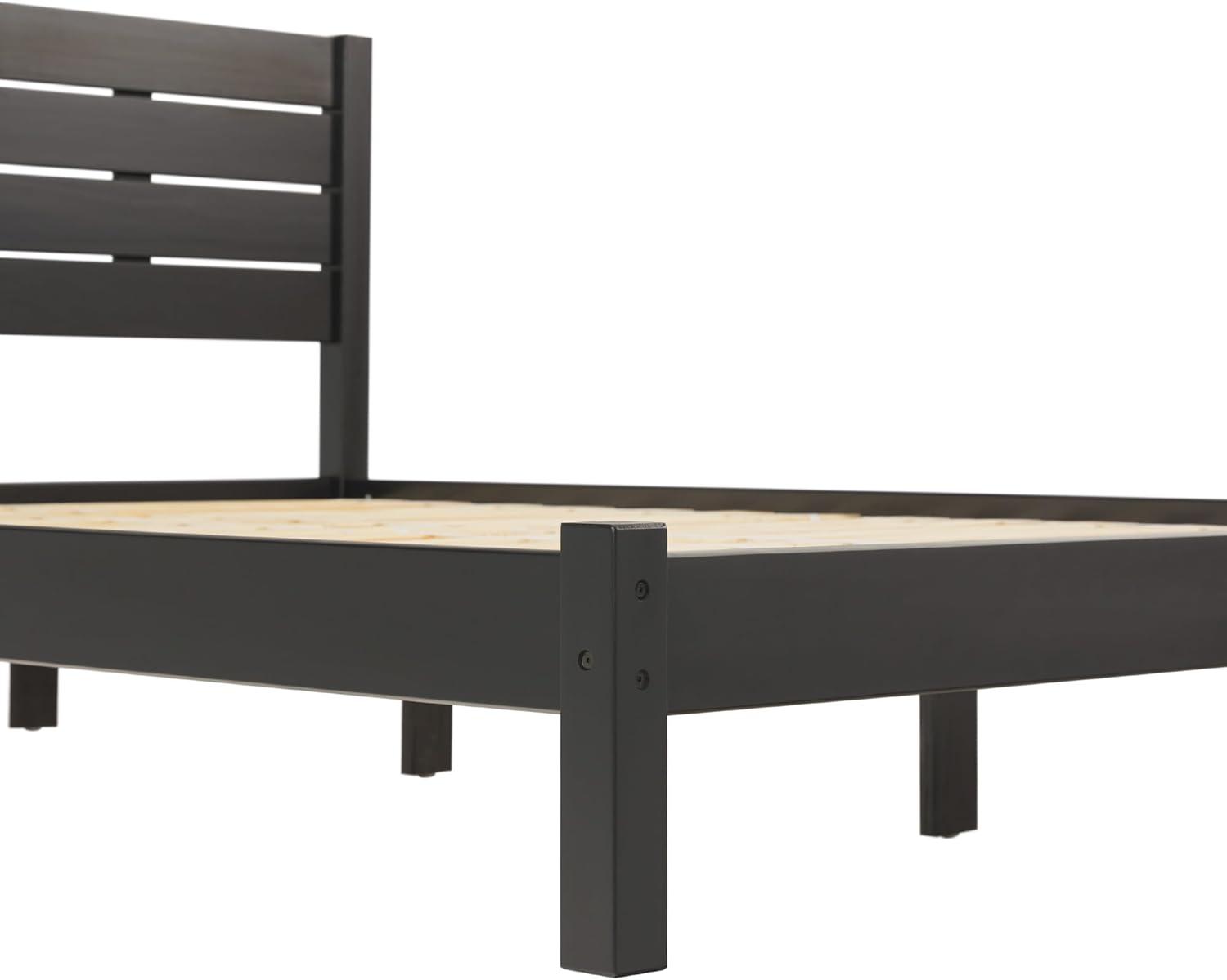 imageWalker Edison Isla Slatted Headboard Canopy Bedframe Queen BlackBlack