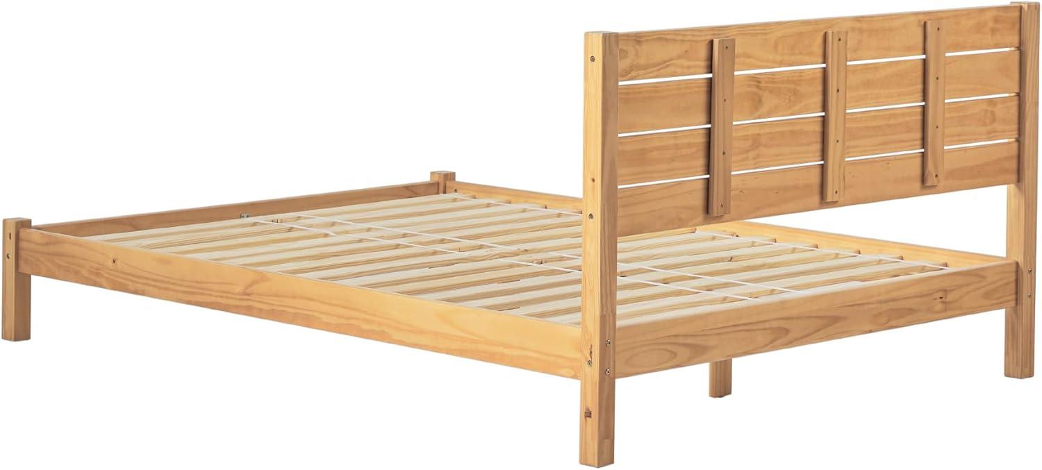 imageWalker Edison Isla Slatted Headboard Canopy Bedframe Queen BlackNatural Pine