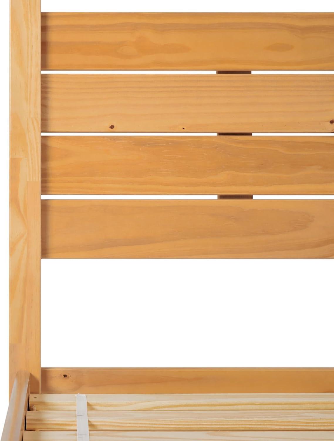 imageWalker Edison Isla Slatted Headboard Canopy Bedframe Queen BlackNatural Pine