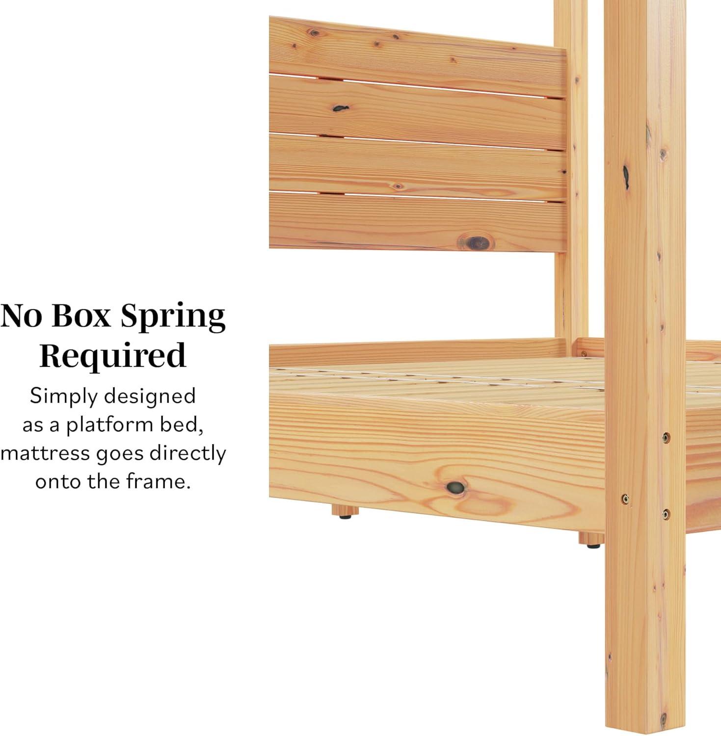 imageWalker Edison Isla Slatted Headboard Canopy Bedframe Queen BlackNatural Pine