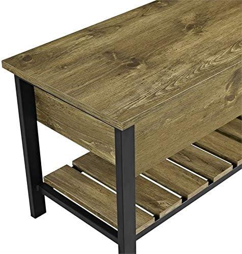 imageWalker Edison Julian Rustic Farmhouse Lift Top Entry Bench with Bottom Rack 48 Inch BarnwoodBarnwood