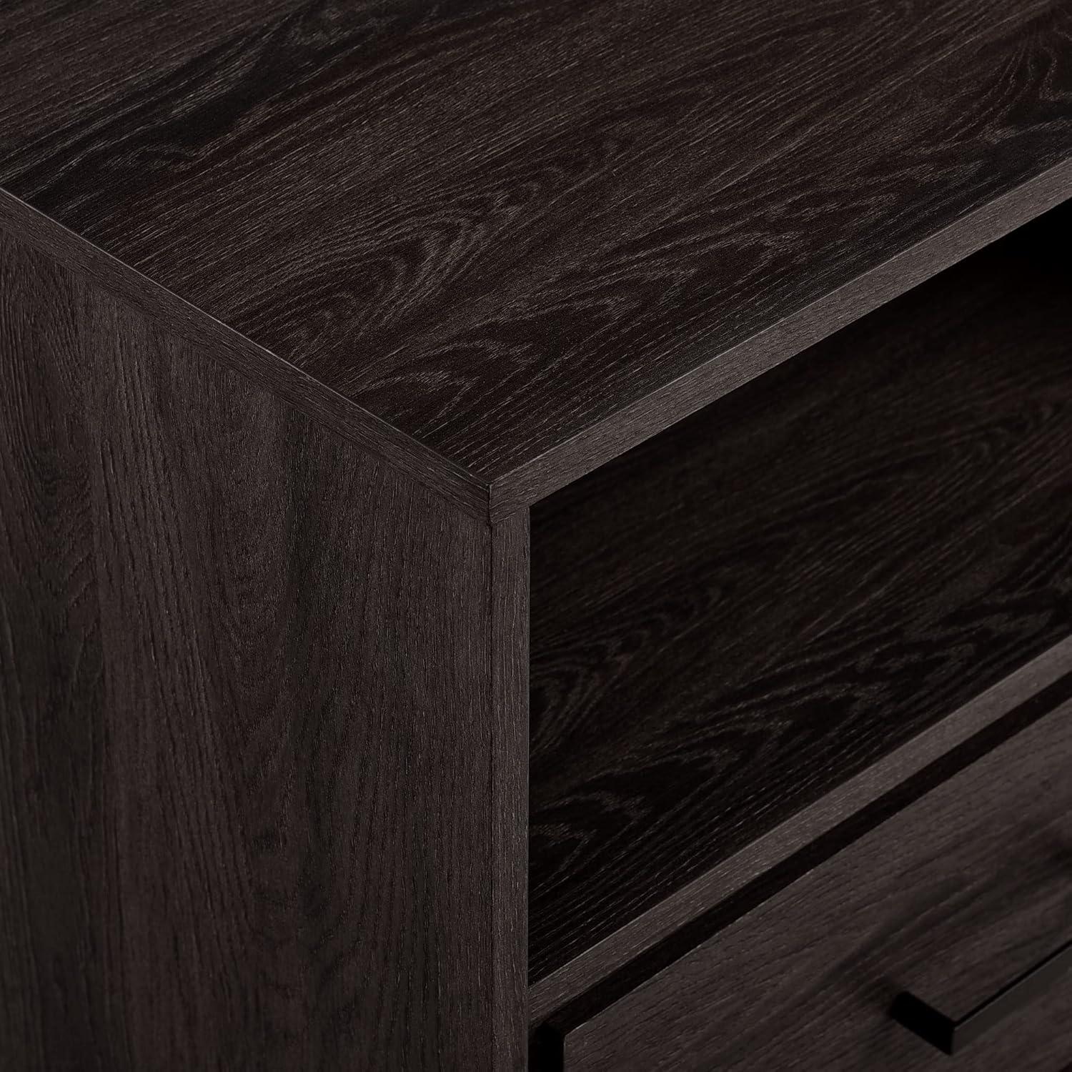 imageWalker Edison Katya Contemporary 1Drawer Nightstand 20 Inch CharcoalCharcoal