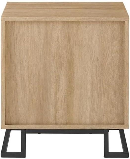 imageWalker Edison Katya Contemporary 1Drawer Nightstand 20 Inch CharcoalCoastal Oak