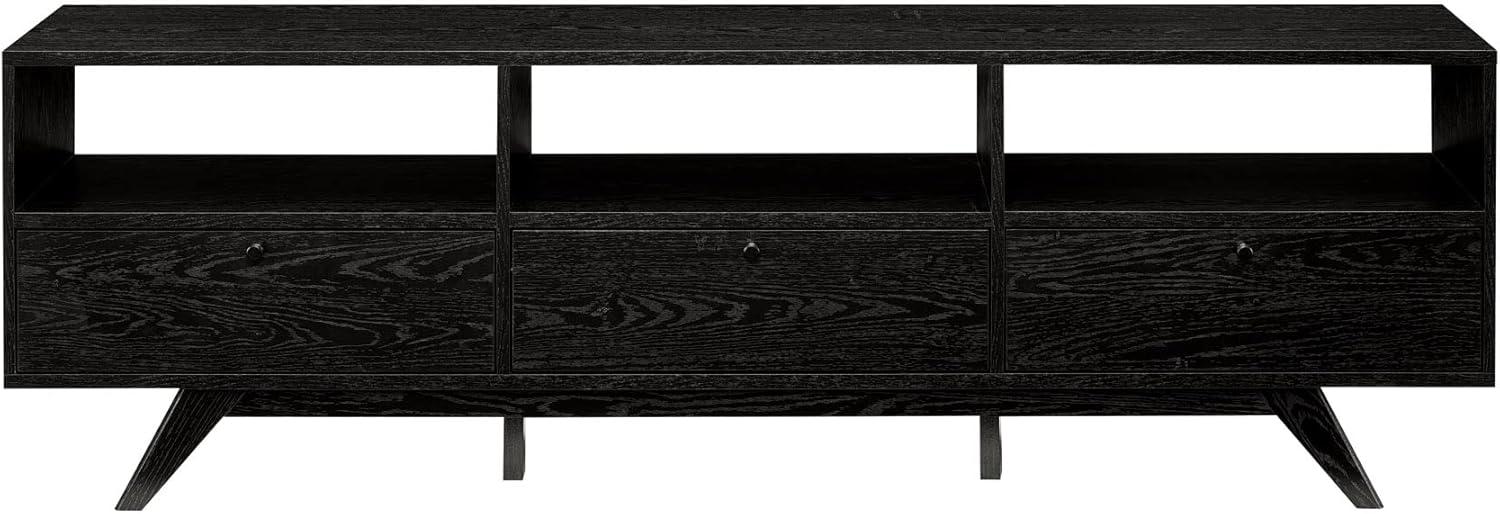 imageWalker Edison Kimi Mid Century Modern Minimalist DropDown Door Stand for TVs up to 85 Inches 70 Inch MochaBlack