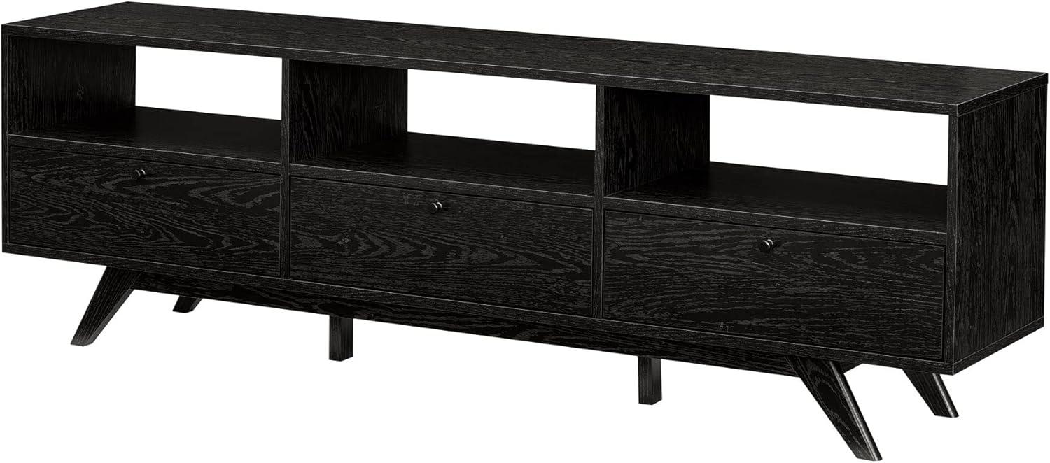 imageWalker Edison Kimi Mid Century Modern Minimalist DropDown Door Stand for TVs up to 85 Inches 70 Inch MochaBlack