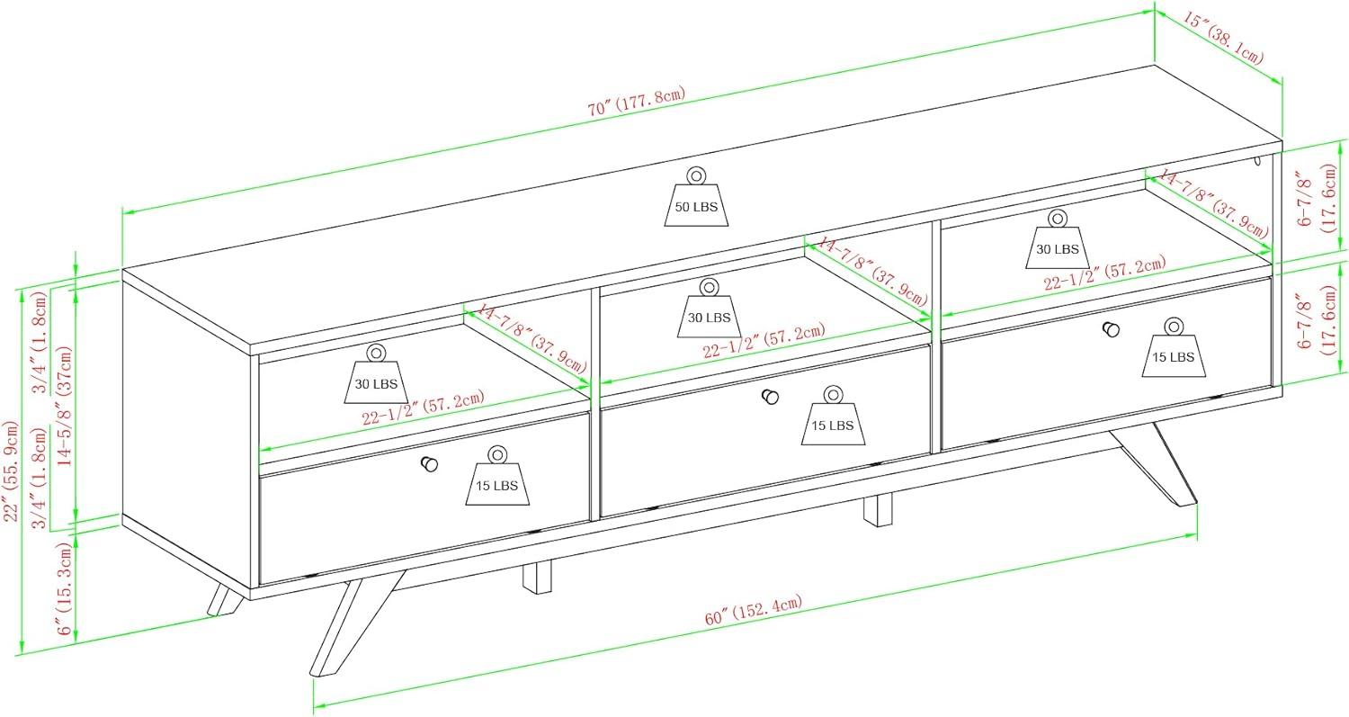 imageWalker Edison Kimi Mid Century Modern Minimalist DropDown Door Stand for TVs up to 85 Inches 70 Inch MochaBlack