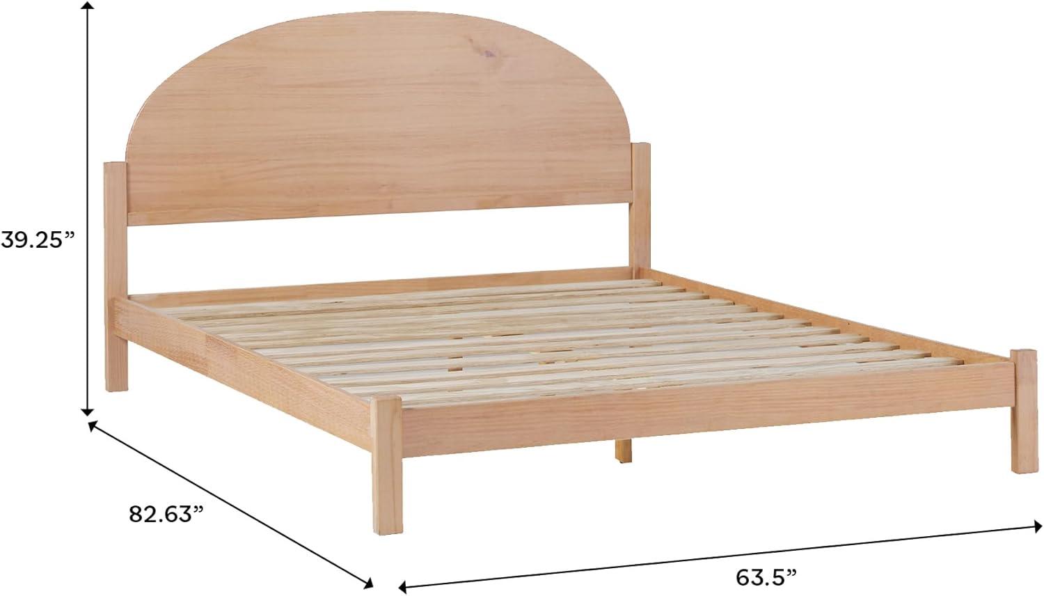 imageWalker Edison King Boho Arched Headboard Solid Pine Bed Platform Style No Box Spring Required Modern Curved Design King Size Cerused WhiteCerused White