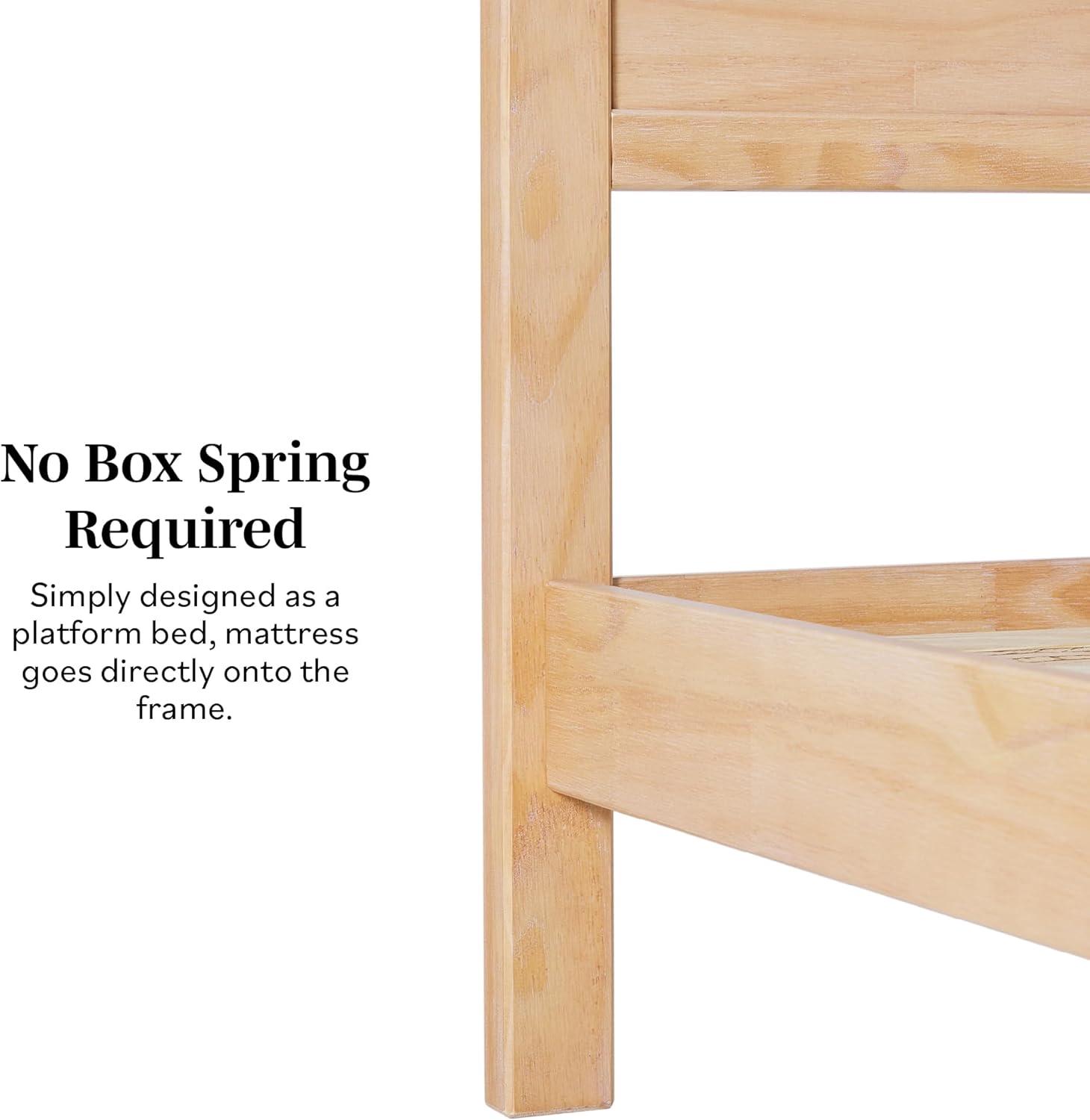 imageWalker Edison King Boho Arched Headboard Solid Pine Bed Platform Style No Box Spring Required Modern Curved Design King Size Cerused WhiteCerused White