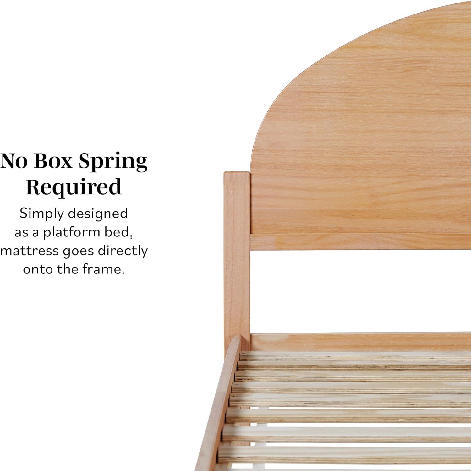 imageWalker Edison King Boho Arched Headboard Solid Pine Bed Platform Style No Box Spring Required Modern Curved Design King Size Cerused WhiteCerused White