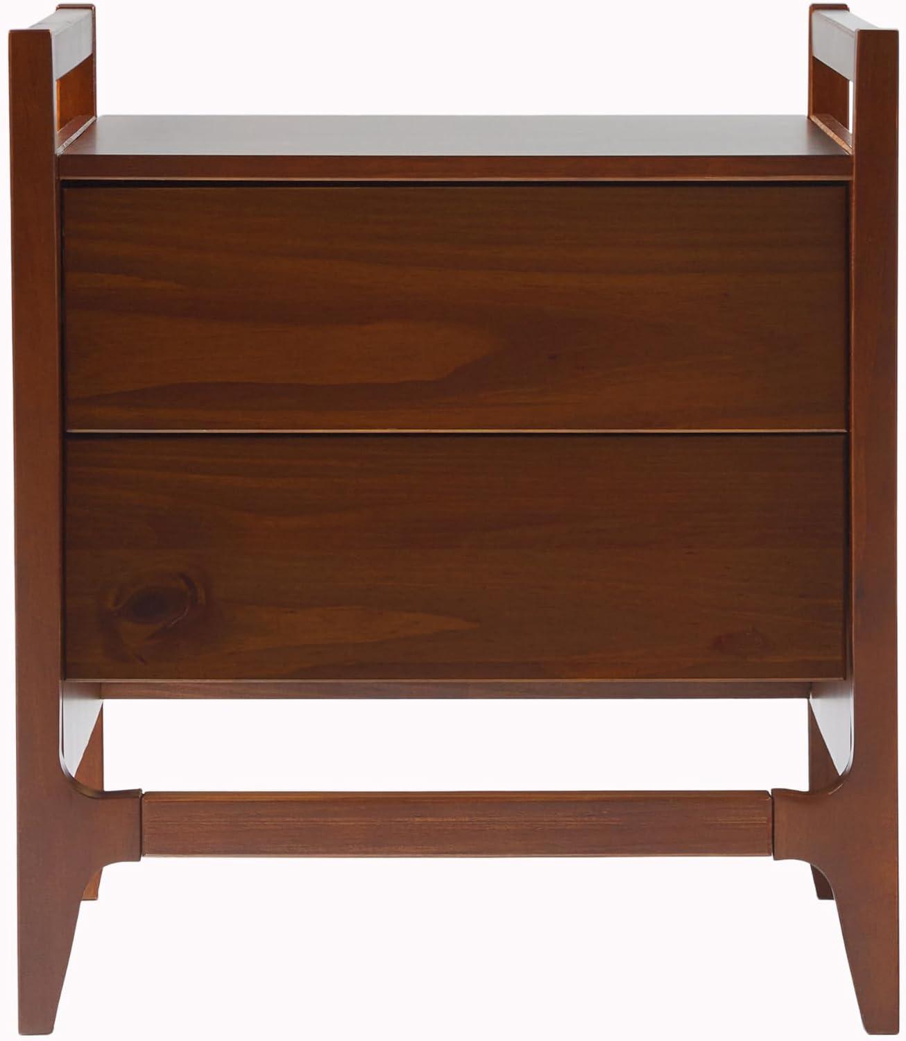 imageWalker Edison Leif Scandi Angled DrawerFace Nightstand 22 Inch CaramelWalnut 22 Inch