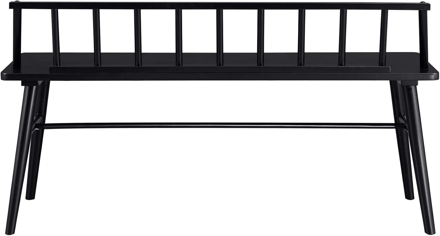 imageWalker Edison Lennon Boho Solid Wood Low SpindleBack Bench 47 Inch BlackBlack