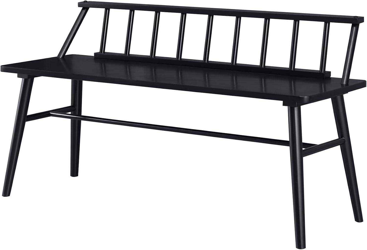 imageWalker Edison Lennon Boho Solid Wood Low SpindleBack Bench 47 Inch BlackBlack