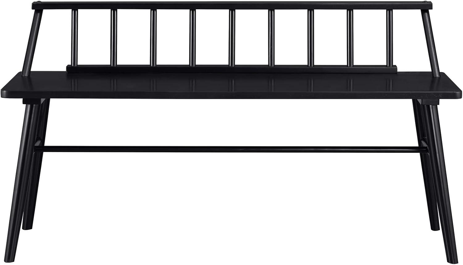 imageWalker Edison Lennon Boho Solid Wood Low SpindleBack Bench 47 Inch BlackBlack