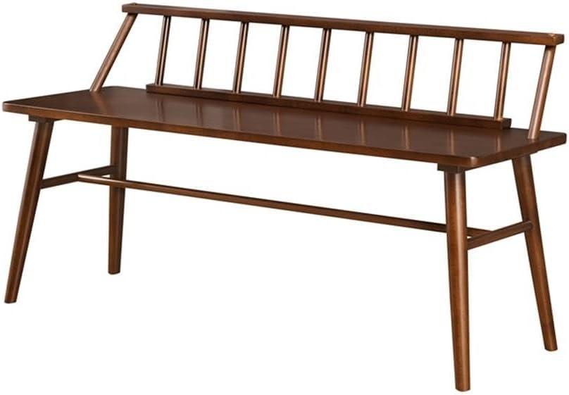 imageWalker Edison Lennon Boho Solid Wood Low SpindleBack Bench 47 Inch BlackWalnut