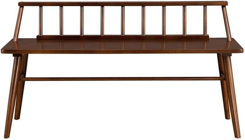 imageWalker Edison Lennon Boho Solid Wood Low SpindleBack Bench 47 Inch BlackWalnut