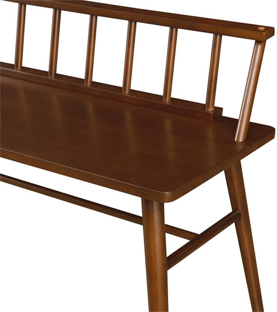 imageWalker Edison Lennon Boho Solid Wood Low SpindleBack Bench 47 Inch BlackWalnut