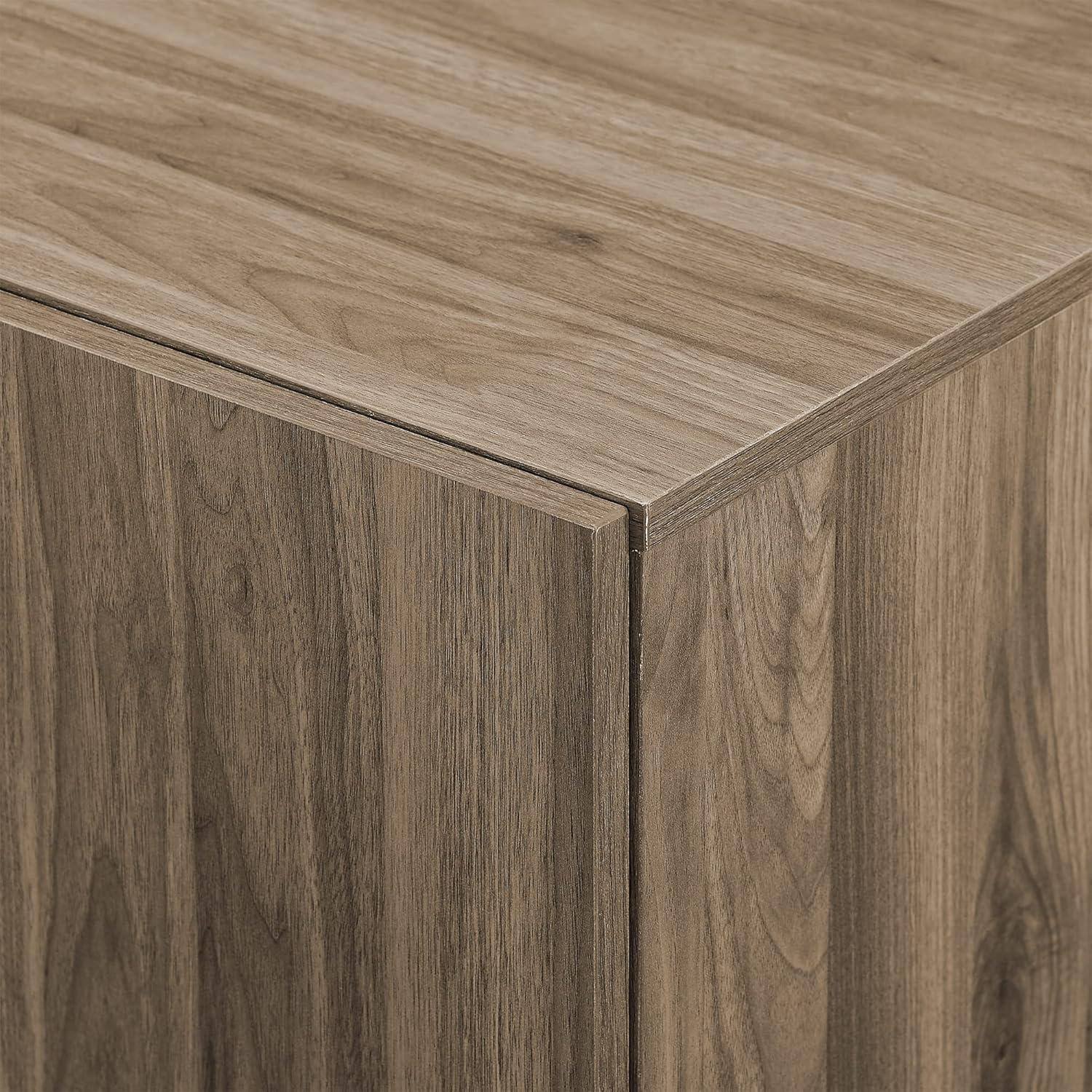 imageWalker Edison Liss Contemporary 4Door Minimalist Sideboard 70 Inch Dark WalnutSlate Grey