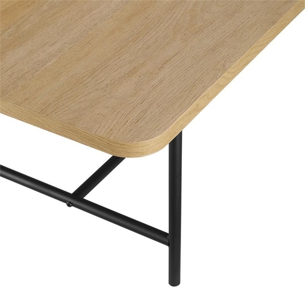 imageWalker Edison Lyson Modern Minimalist Rectangular Nesting Tables Set of 2 Dark WalnutCoastal Oak