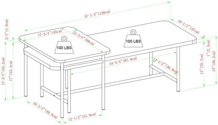 imageWalker Edison Lyson Modern Minimalist Rectangular Nesting Tables Set of 2 Dark WalnutDark Walnut