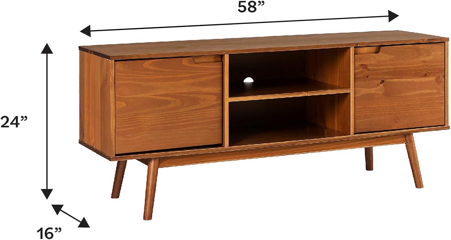 imageWalker Edison Mabel 58 Inch Modern 2 Door Solid Wood TV Stand for TVs up to 65 Inches CaramelCaramel