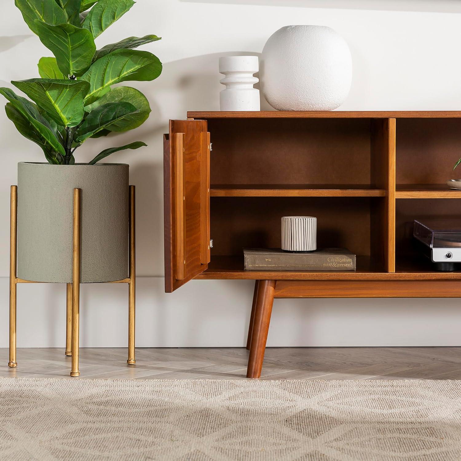 imageWalker Edison Mabel 58 Inch Modern 2 Door Solid Wood TV Stand for TVs up to 65 Inches CaramelCaramel