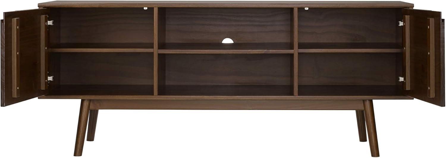 imageWalker Edison Mabel 58 Inch Modern 2 Door Solid Wood TV Stand for TVs up to 65 Inches CaramelWalnut