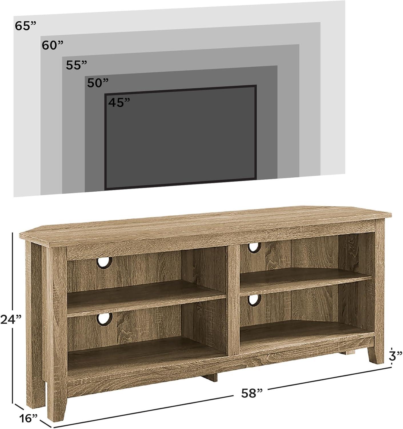 imageWalker Edison Maxwell Classic 2 Shelf Corner TV Stand for TVs up to 65 Inches 58 Inch EspressoDriftwood