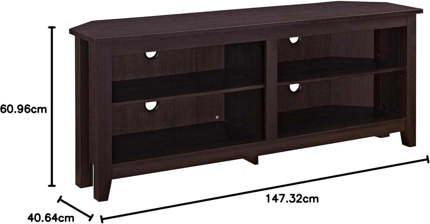 imageWalker Edison Maxwell Classic 2 Shelf Corner TV Stand for TVs up to 65 Inches 58 Inch EspressoEspresso