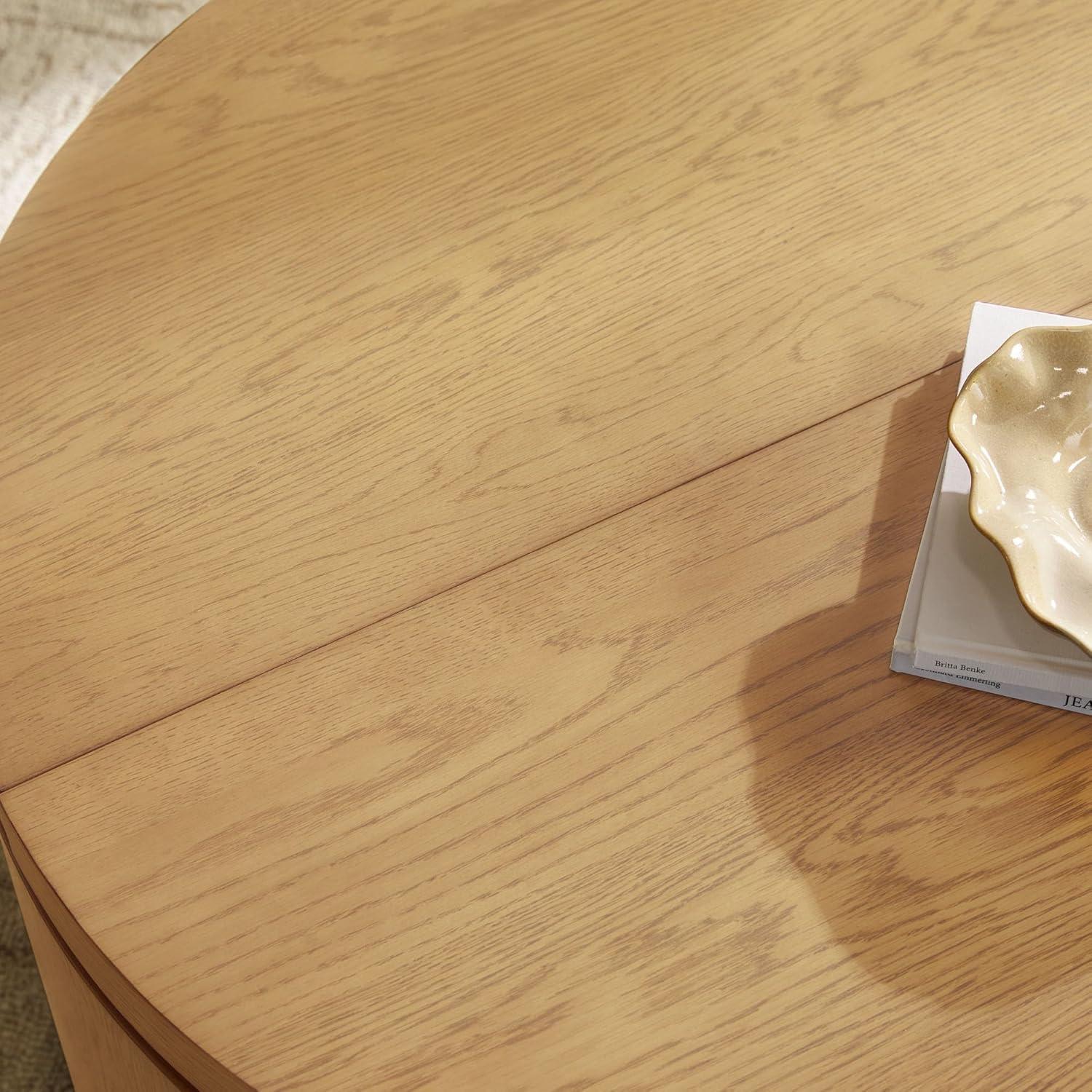 imageWalker Edison Maya Modern Solid Oak Wood Veneer Coffee Table with Storage 36 Inch White OakWhite Oak