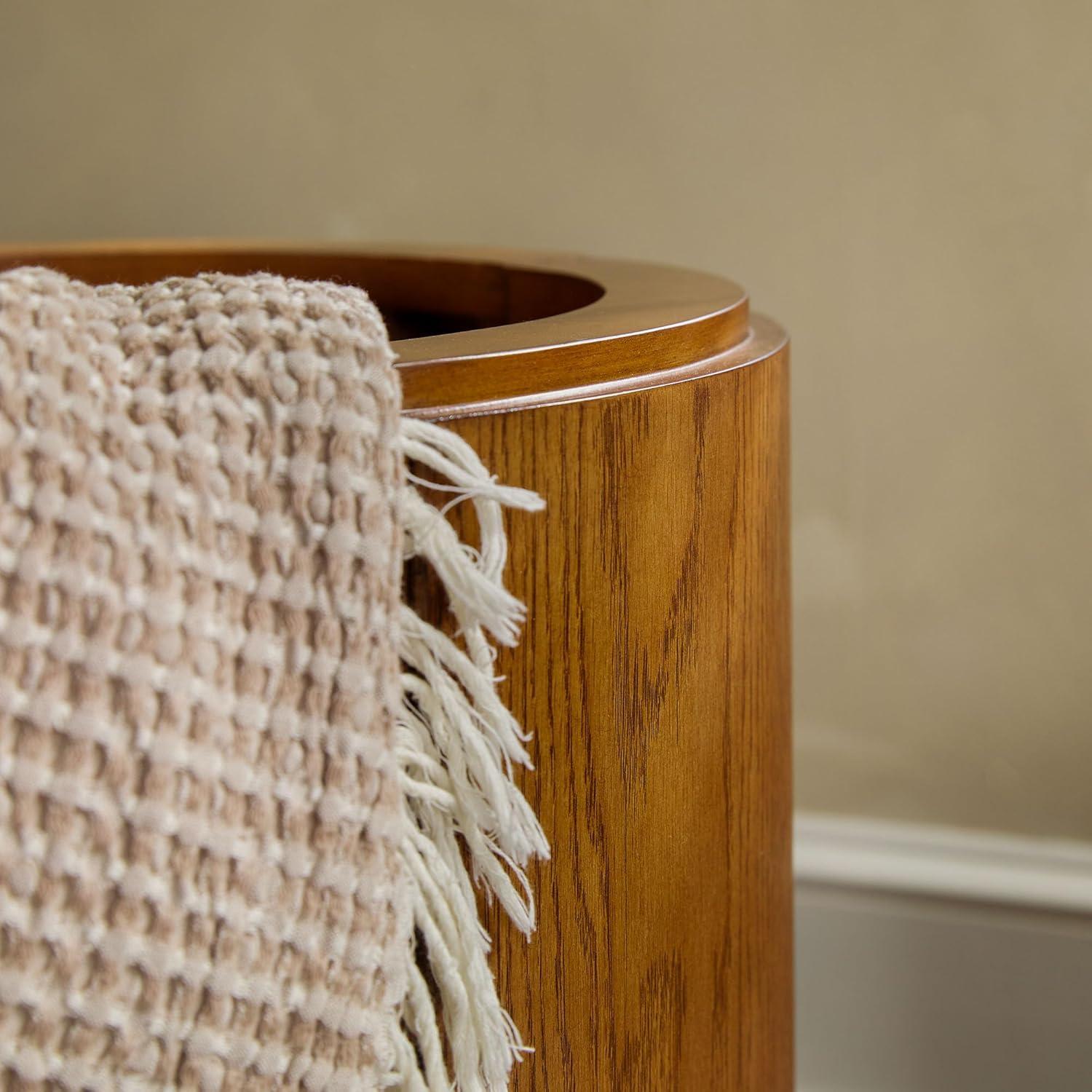 imageWalker Edison Maya Modern Solid Oak Wood Veneer Side Table with Storage 18 Inch Medium Brown OakMedium Brown Oak